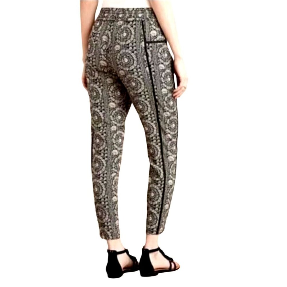 Anthropologie Hei Hei Womens Black & White Patterned Joggers With Pockets Size S